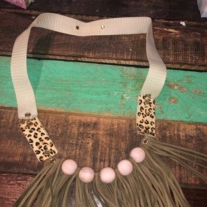Fringe Leopard Necklace